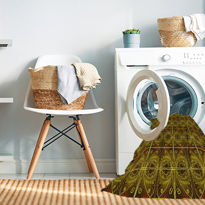Machine Washable Transitional Night Red Rug in a Washing Machine, wshpat2998yw