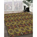Patterned Caramel Brown Novelty Rug in Family Room, pat2998