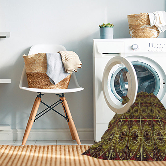 Machine Washable Transitional Caramel Brown Rug in a Washing Machine, wshpat2998
