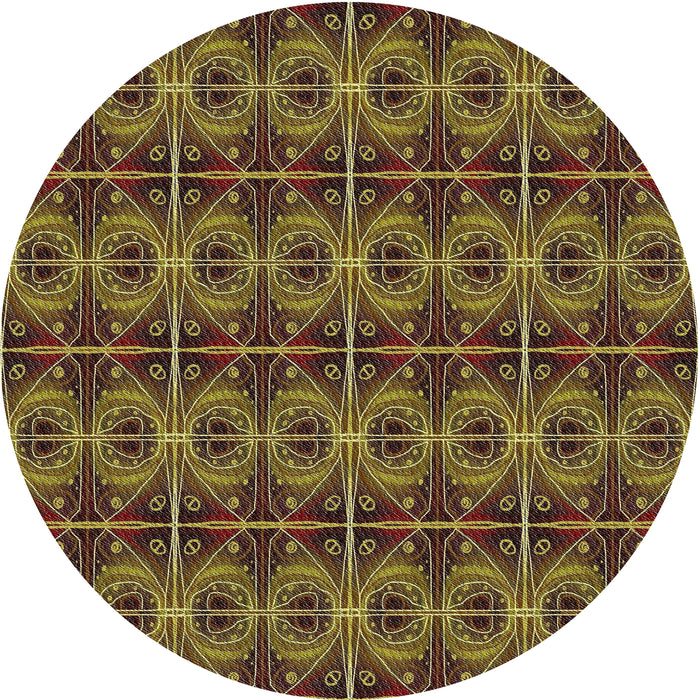 Square Machine Washable Transitional Caramel Brown Rug, wshpat2998