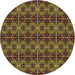 Square Machine Washable Transitional Caramel Brown Rug, wshpat2998