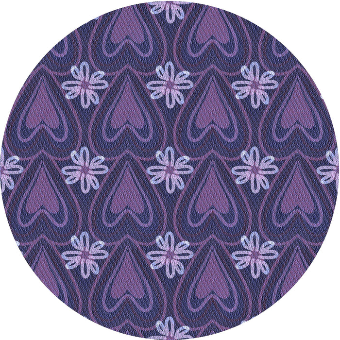 Square Patterned Light Purple Rug, pat2999blu