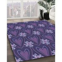 Patterned Light Purple Rug, pat2999blu