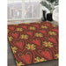 Machine Washable Transitional Red Rug in a Family Room, wshpat2999brn