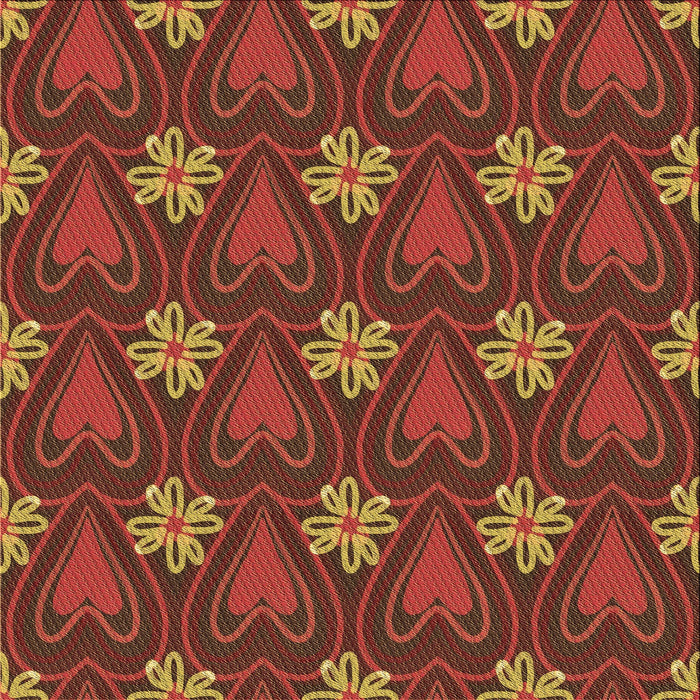 Round Patterned Red Rug, pat2999brn