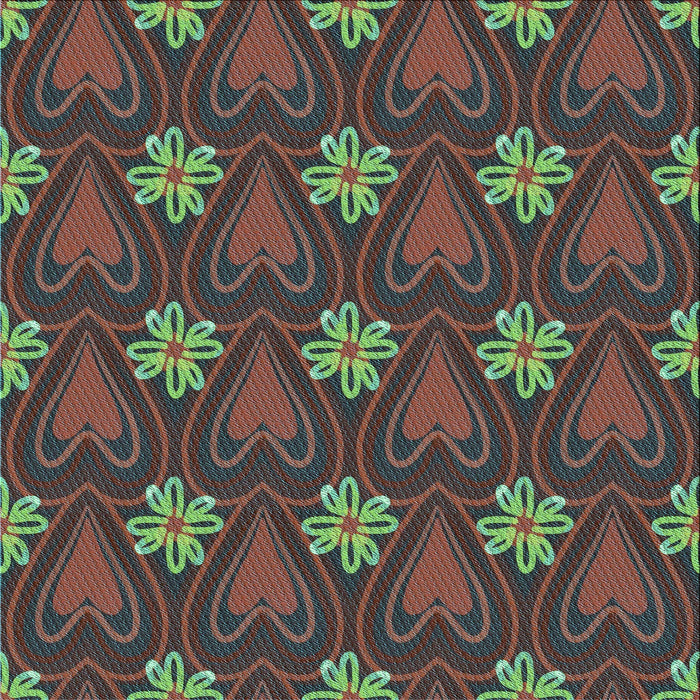 Round Patterned Hazel Green Rug, pat2999lblu