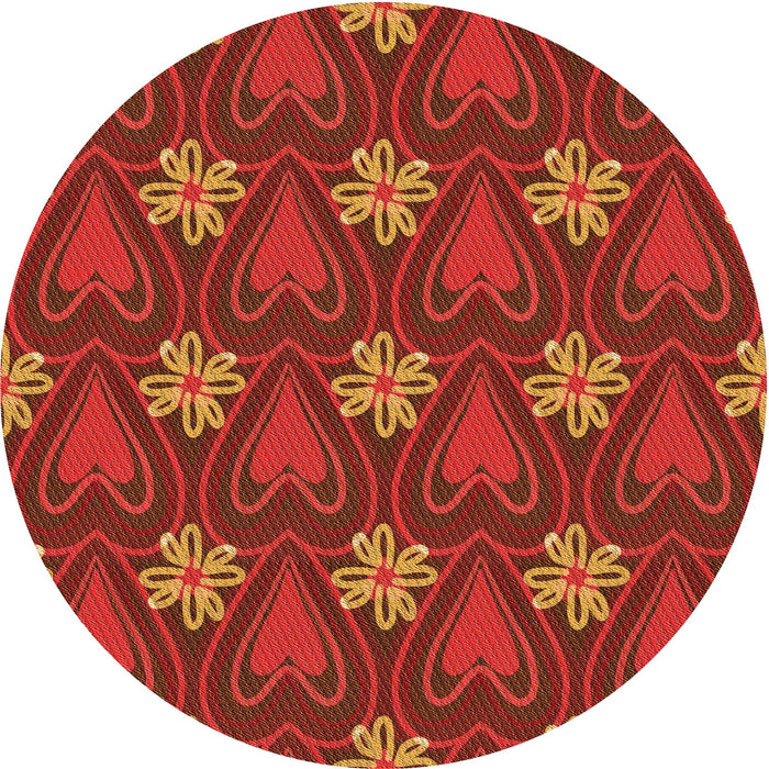 Square Patterned Mahogany Brown Rug, pat2999org