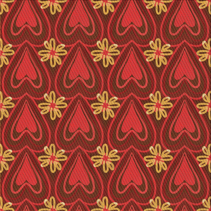 Round Patterned Mahogany Brown Rug, pat2999org