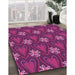 Machine Washable Transitional Burnt Pink Rug in a Family Room, wshpat2999pur