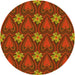 Square Patterned Tomato Red Rug, pat2999yw