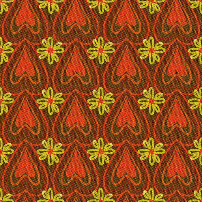 Round Patterned Tomato Red Rug, pat2999yw