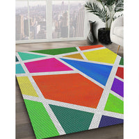 Patterned Green Modern Rug, pat29