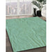 Patterned Medium Sea Green Rug in Family Room, pat3lblu