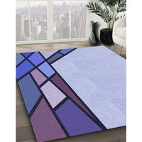 Patterned Slate Blue Rug, pat30blu