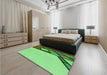 Patterned Dark Lime Green Rug in a Bedroom, pat30grn