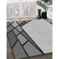 Patterned Platinum Silver Gray Rug, pat30gry