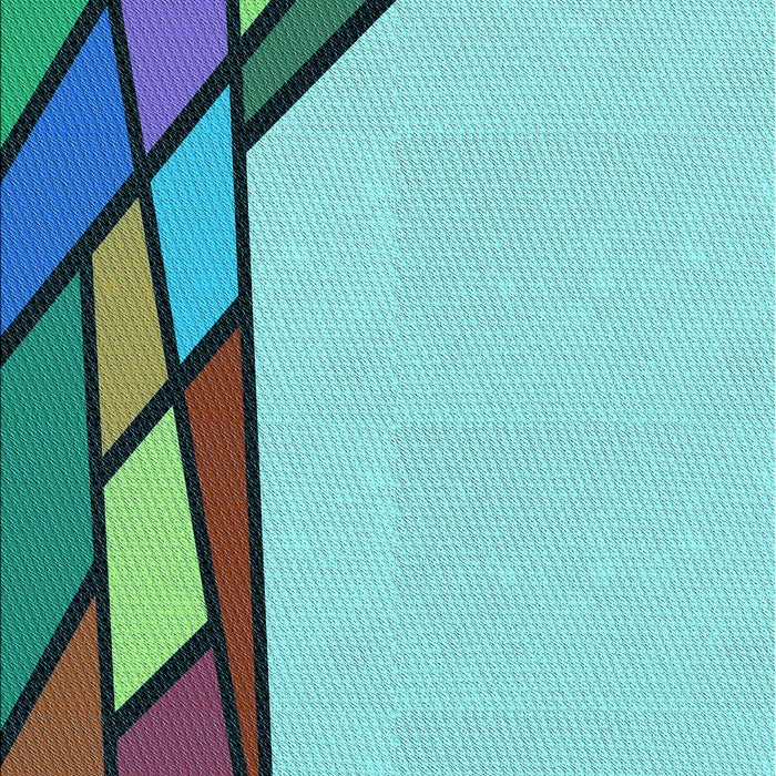 Patterned Aquamarine Stone Green Rug, pat30lblu