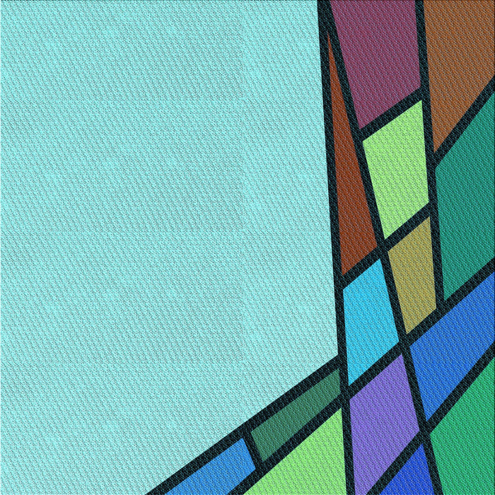 Round Patterned Aquamarine Stone Green Rug, pat30lblu