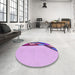 Patterned Orchid Purple Rug in a Kitchen, pat30pur