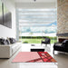 Square Patterned Red Rug in a Living Room, pat30rd