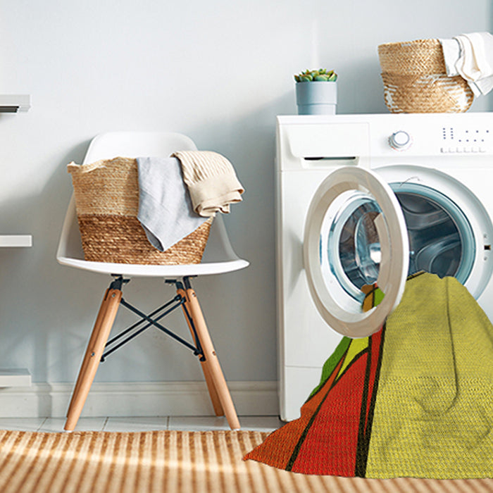 Machine Washable Transitional Yellow Rug in a Washing Machine, wshpat30yw