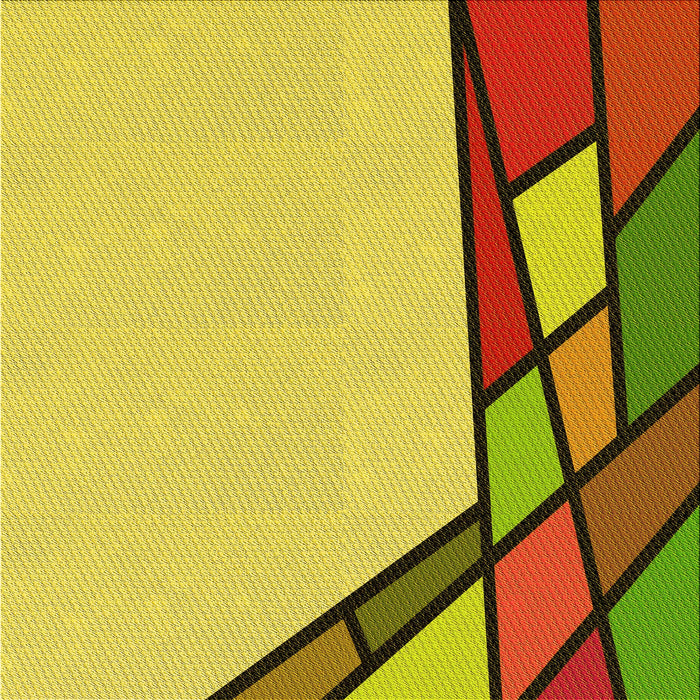 Round Patterned Yellow Rug, pat30yw