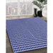 Patterned Blue Rug in Family Room, pat300blu