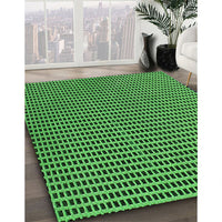 Patterned Deep Emerald Green Rug, pat300grn