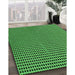 Patterned Deep Emerald Green Rug in Family Room, pat300grn