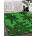 Machine Washable Transitional Deep Emerald Green Rug in a Family Room, wshpat3000grn