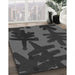 Patterned Charcoal Black Rug in Family Room, pat3000gry