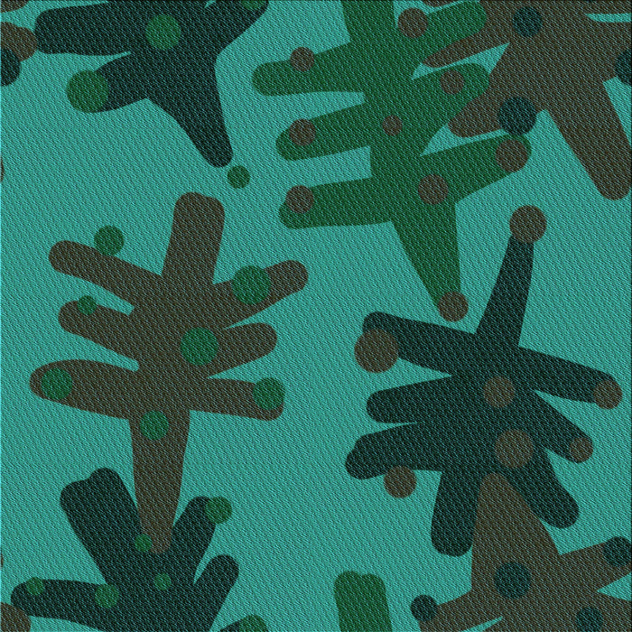 Round Patterned Deep Teal Green Rug, pat3000lblu