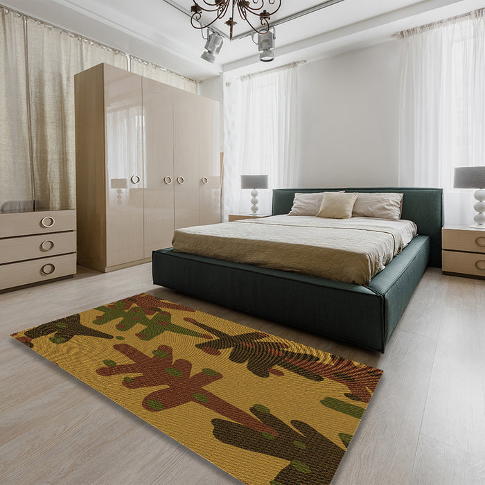 Patterned Red Rug in a Bedroom, pat3000org