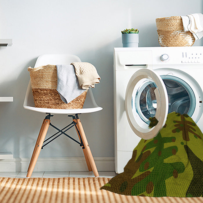 Machine Washable Transitional Chocolate Brown Rug in a Washing Machine, wshpat3000yw