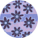 Square Machine Washable Transitional Deep Periwinkle Purple Rug in a Living Room, wshpat3001blu