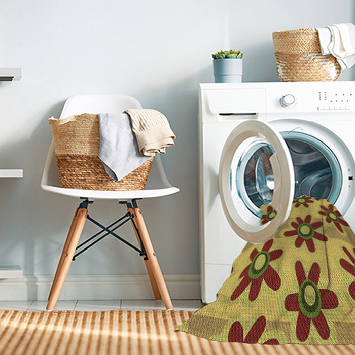 Machine Washable Transitional Mahogany Brown Rug in a Washing Machine, wshpat3001brn