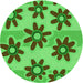 Square Patterned Seaweed Green Rug, pat3001grn