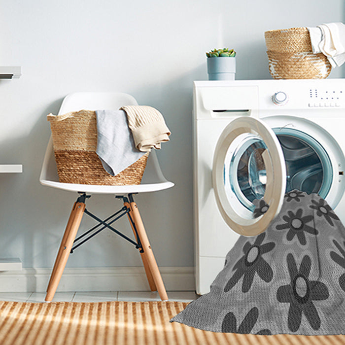 Machine Washable Transitional Grey Gray Rug in a Washing Machine, wshpat3001gry