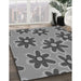 Machine Washable Transitional Grey Gray Rug in a Family Room, wshpat3001gry