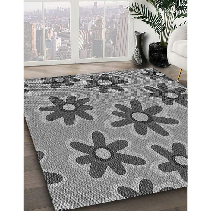 Patterned Gray Rug in Family Room, pat3001gry