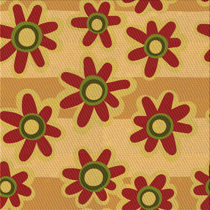 Round Patterned Red Rug, pat3001org