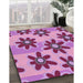 Machine Washable Transitional Violet Purple Rug in a Family Room, wshpat3001pur