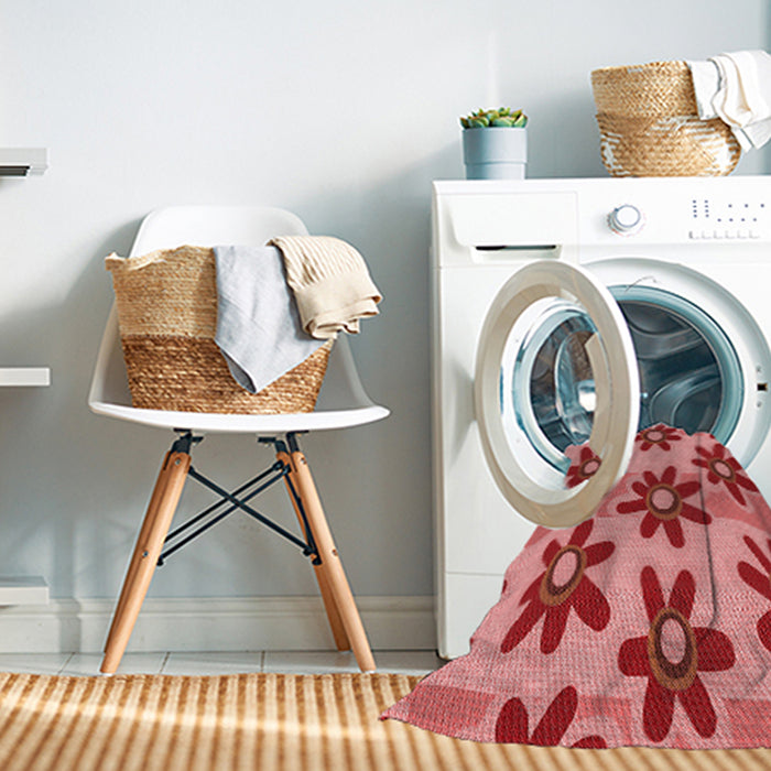 Machine Washable Transitional Red Rug in a Washing Machine, wshpat3001rd
