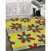 Machine Washable Transitional Green Rug in a Family Room, wshpat3001