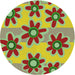 Sideview of Patterned Green Novelty Rug, pat3001