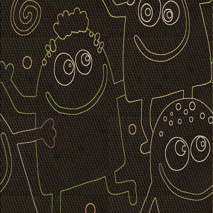 Patterned Black Rug, pat3002brn