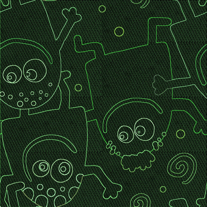 Round Machine Washable Transitional Deep Emerald Green Rug, wshpat3002grn