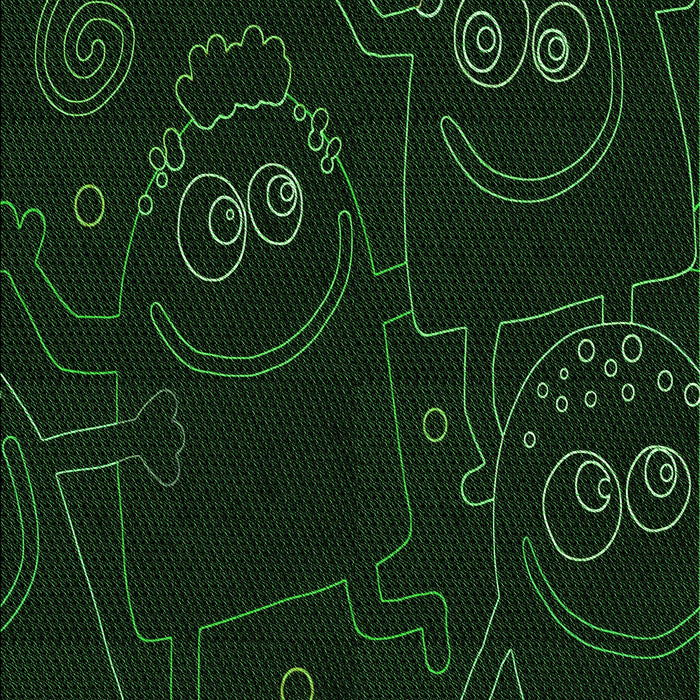 Machine Washable Transitional Deep Emerald Green Rug, wshpat3002grn