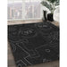 Machine Washable Transitional Black Rug in a Family Room, wshpat3002gry