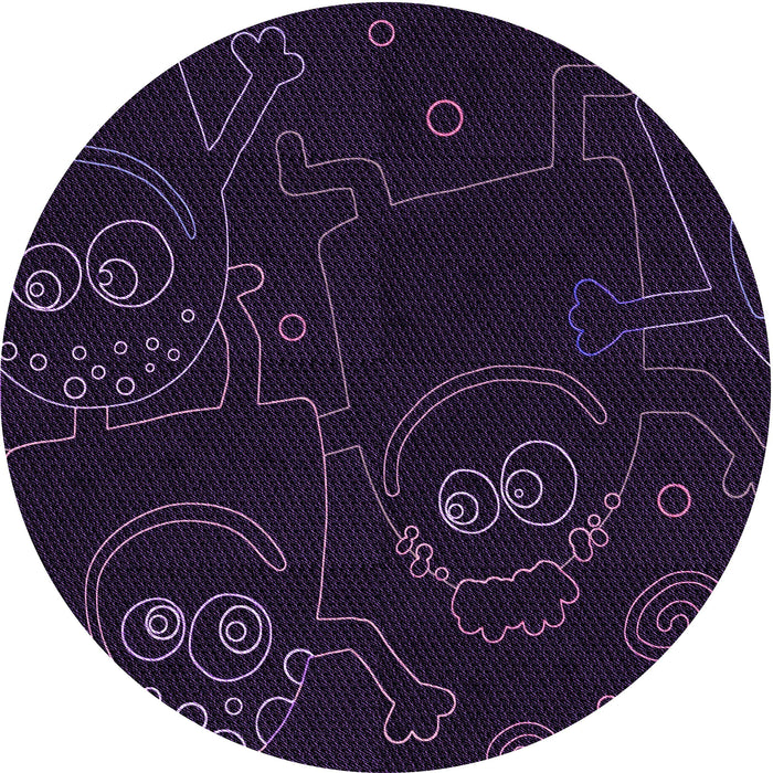 Square Patterned Purple Rug, pat3002pur